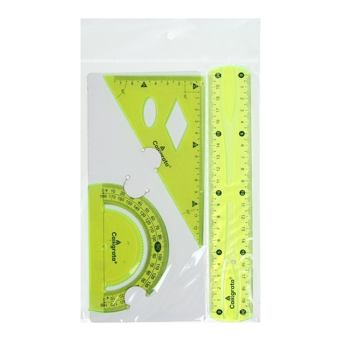 Набор геометрический, силиконовый, гибкий: линейка 20 см, угольник, транспортир, МИКС Набор геометрический, силиконовый, гибкий: линейка 20 см, угольник, транспортир, МИКС