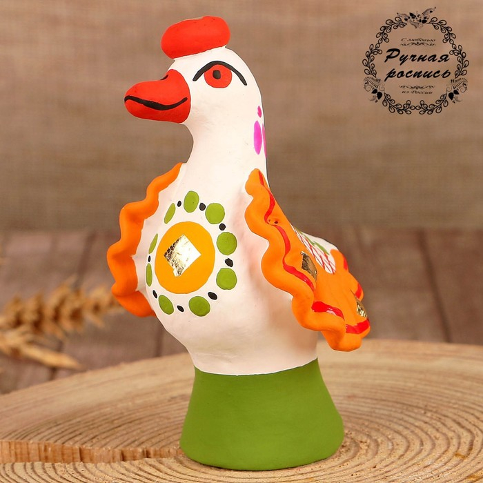 Дымковская игрушка Дымковская игрушка "Утка", 10 см, микс