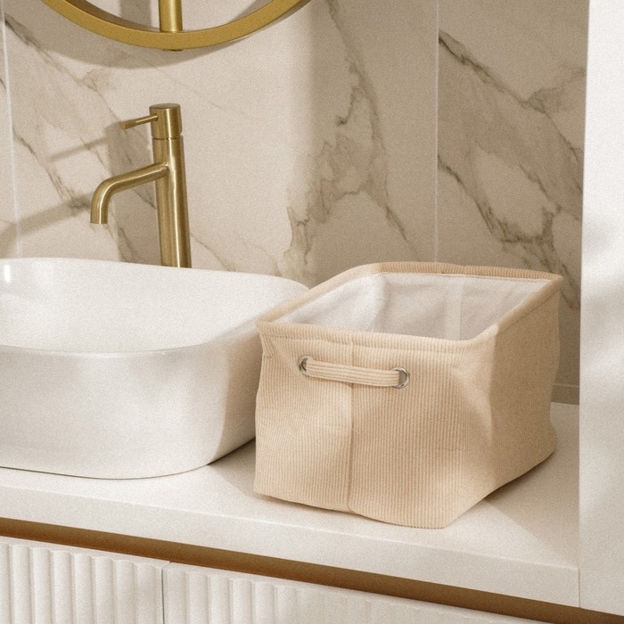 Короб для хранения вещей SL Home, 32&times;23&times;18,5 см, цвет бежевый