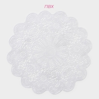 Салфетки сервировочные на стол Доляна &laquo;Лидия&raquo;, d=38 см, 4 шт, цвет белый