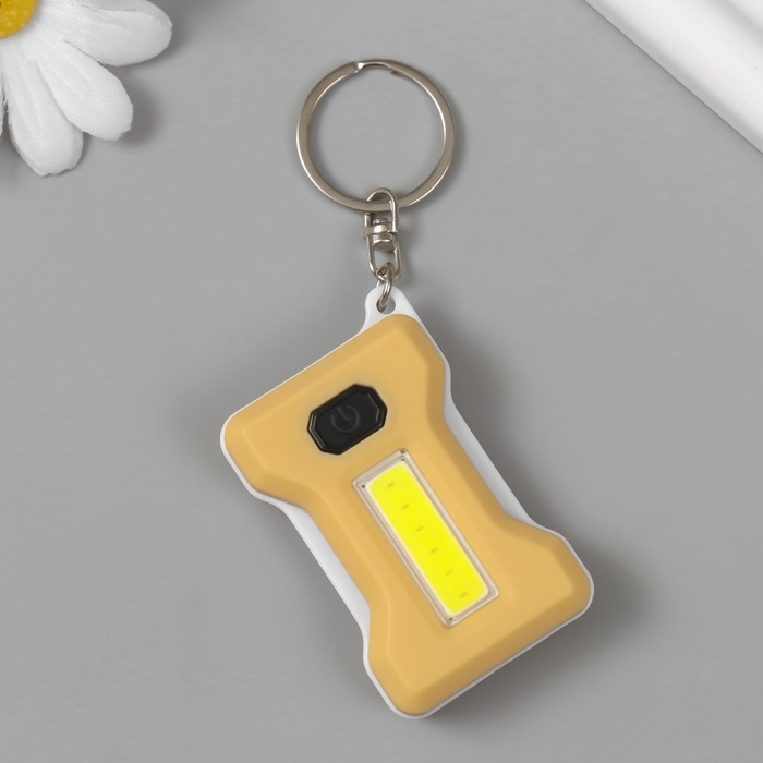 Фонарик свет на кольце "Нежно-жёлтый" светит, мигает, АААх2 шт 3,7х5,2х1,5 см