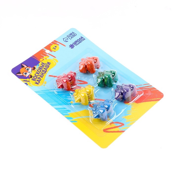 Восковые карандаши «Динополис», набор 6 шт. Восковые карандаши «Динополис», набор 6 шт.