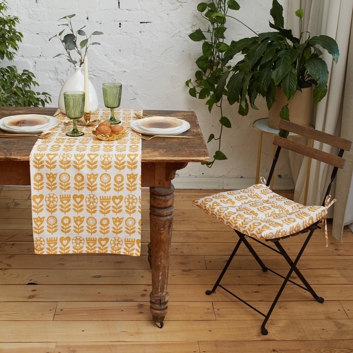 Сидушка на стул Этель Yellow garden 42х42см, 100% хлопок, 190 г/м2 Сидушка на стул Этель Yellow garden 42х42см, 100% хлопок, 190 г/м2