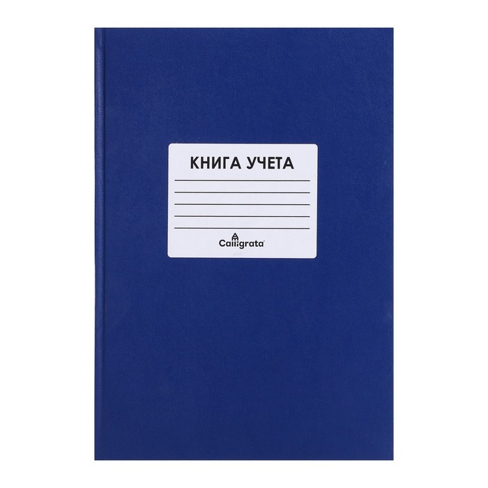 Книга учета, 144 листа, обложка бумвинил, блок ОФСЕТ, клетка, цвет синий, НАКЛЕЙКА Книга учета, 144 листа, обложка бумвинил, блок ОФСЕТ, клетка, цвет синий, НАКЛЕЙКА