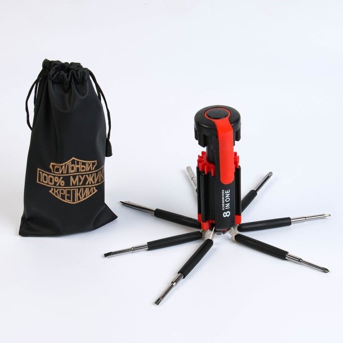 Фонарь многофункциональный, мультитул 8 в 1 Фонарь многофункциональный, мультитул 8 в 1 "100 % Мужик", 12 х 4 см, 3 ААА