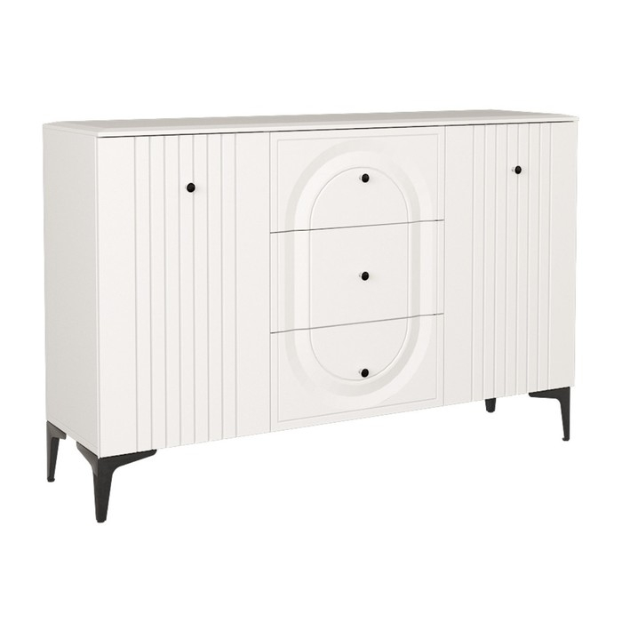 Комод Валенсия 13.309, 1332х384х875, Белый шагрень МДФ Комод Валенсия 13.309, 1332х384х875, Белый шагрень МДФ