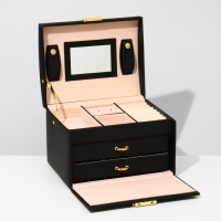 Подставка для украшений «Шкатулка» раздвижная с зеркалом, 17,5×14×13,5, цвет черный Подставка для украшений «Шкатулка» раздвижная с зеркалом, 17,5×14×13,5, цвет черный