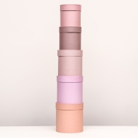 Набор шляпных коробок 5 в 1 &laquo;Крема&raquo;, 20 &times; 19,5, 15 х 15 см