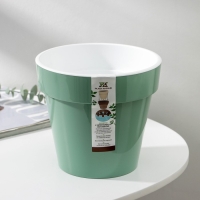 Кашпо для цветов со вставкой &laquo;Порто&raquo;, 2,4 л, цвет нефритовый