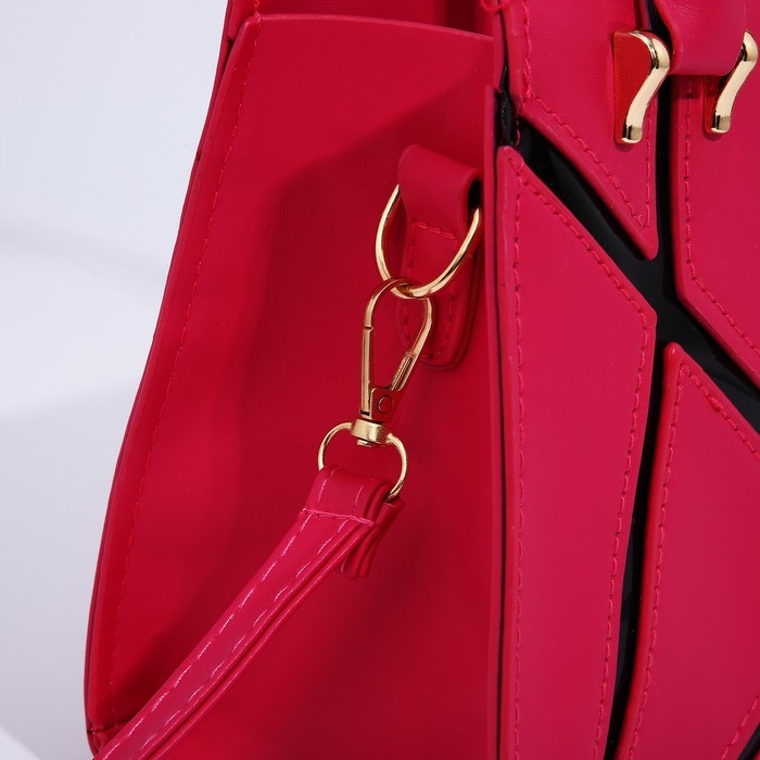 Сумка женская тоут на молнии, цвет розовый