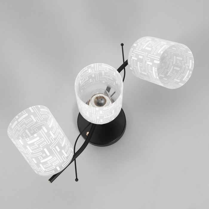 Люстра "Ассела" 3хЕ27 40Вт черно-золотой 52х20х27 см