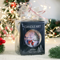 Ёлочный шар d-7 см "Зимняя романтика" ручная роспись, белый