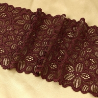Кружевная эластичная ткань, 170 мм × 2,7 ± 0,5 м, цвет шоколадный Кружевная эластичная ткань, 170 мм × 2,7 ± 0,5 м, цвет шоколадный