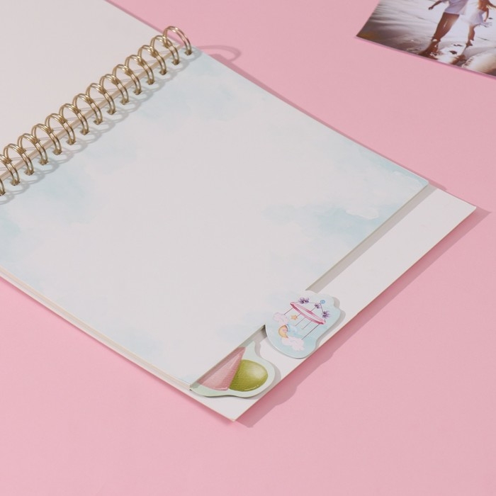 Фотоальбом на спирали 20 листов "Наша любовь" объёмный элемент + 4 вкладки 24х24 см