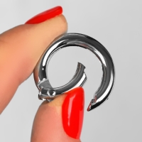 Кольцо-карабин, d = 16/24 мм, толщина - 4 мм, 5 шт, цвет серебряный Кольцо-карабин, d = 16/24 мм, толщина - 4 мм, 5 шт, цвет серебряный