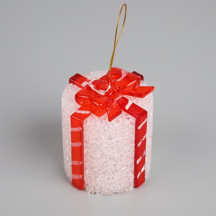 Светодиодная фигура &laquo;Подарок&raquo; 7.5 см, пластик, батарейки AG13х3 (в комплекте), свечение мульти (RGB)