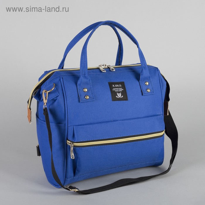 Сумка-рюкзак 2 в 1 на колёсах 18", отдел на молнии, наружный карман, цвет синий