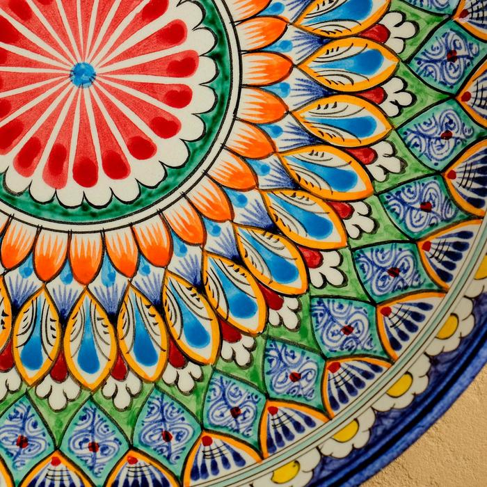 Ляган Риштанская Керамика Ляган Риштанская Керамика "Узоры", 25 см, синий