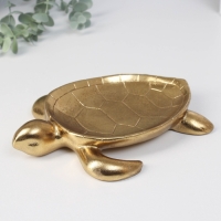 Сувенир полистоун подставка "Золотая черепаха" 21,8х17х4,5 см