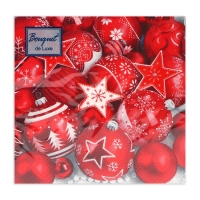 Новогодние салфетки бумажные Bouquet de Luxe &laquo;Новогодняя композиция, красная&raquo;, 3 слоя, 24х24 см, 25 шт.