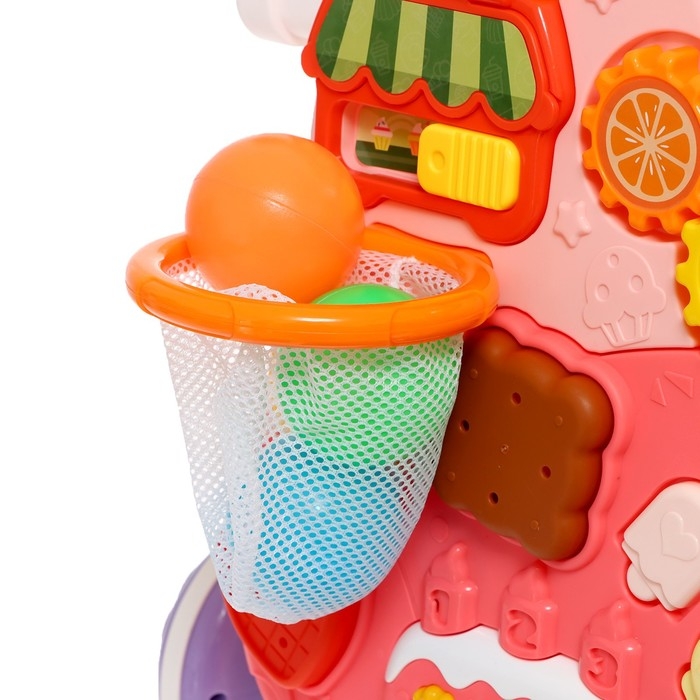 Столик-ходунки 4 в 1, звук, цвет розовый