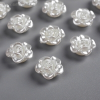 Декор для творчества пластик "Гибискус" жемчужный набор 50 шт 1х1 см