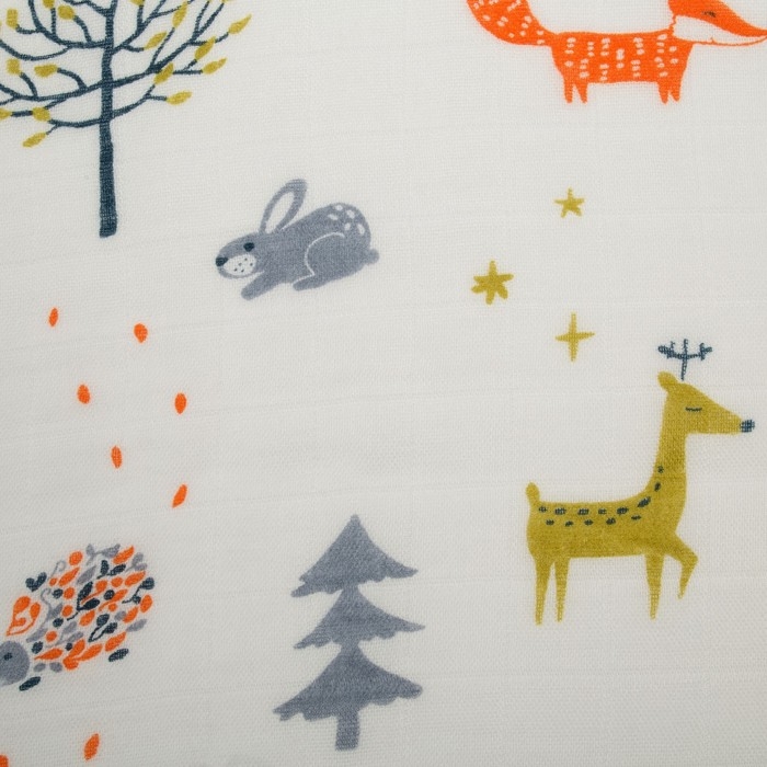 Пелёнка муслиновая Крошка Я &laquo;Лисички&raquo; 120х110 см, двухслойная, 100% хлопок