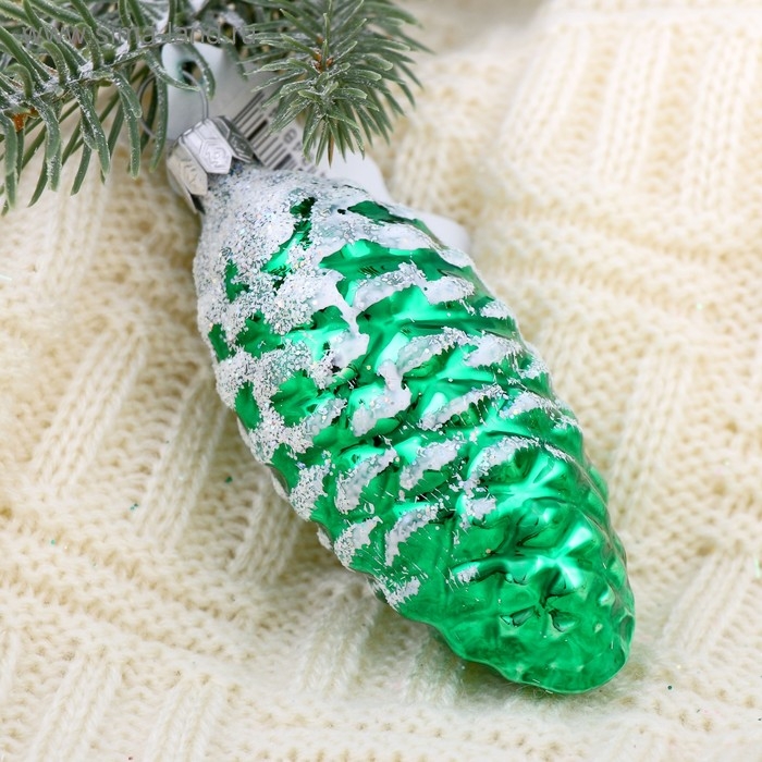 Новогоднее украшение "Шишка" 9 см микс