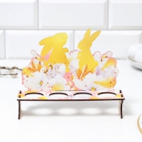 Подставка на 4 яйца &laquo;Кролики&raquo;, 19,6 х 16 х 6 см.