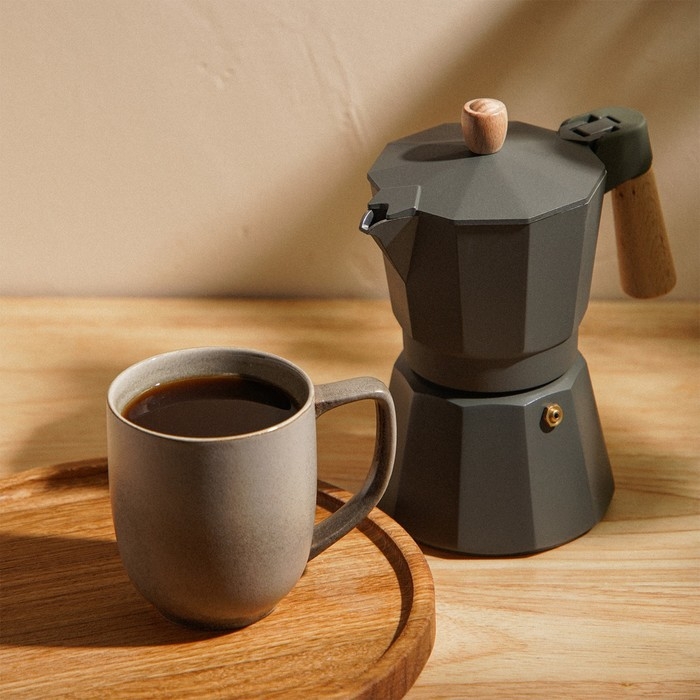 Кофеварка гейзерная SL Home &laquo;Ферамо&raquo;, 300 мл, 11&times;15,5&times;20 см, цвет оливковый