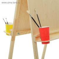 Мольберт тип &laquo;Хлопушка&raquo;, двусторонний, 120 х 60 х 65 см, планшет 60 х 60 см, полка с двумя подстаканниками, неокрашенное дерево, Calligrata