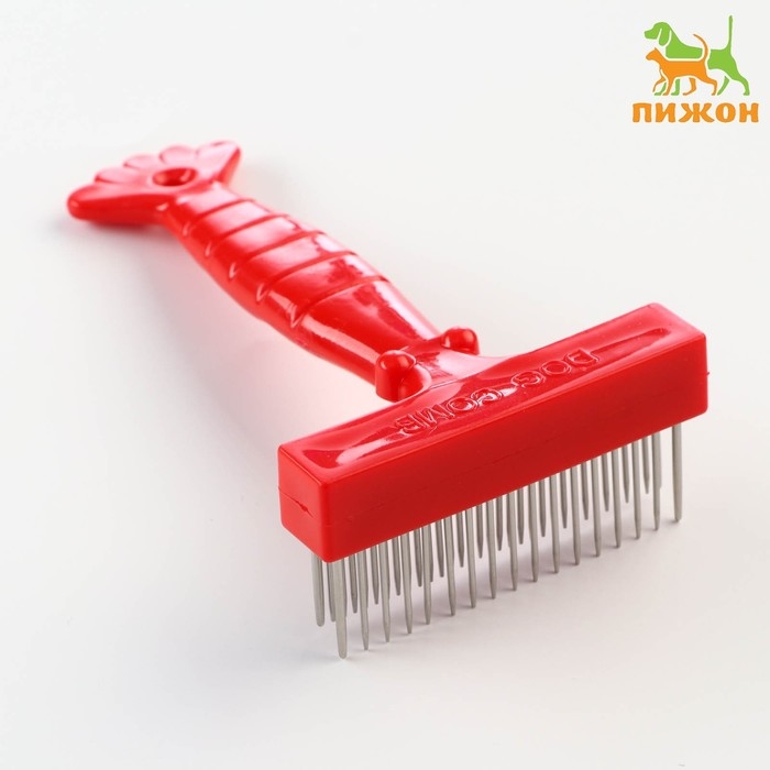 Расчёска-грабли Расчёска-грабли "Лапка", 15 х 8,8 см, красная