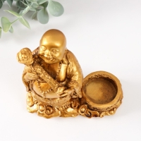 Сувенир полистоун подсвечник на 1 свечу d=3,7 см "Денежный Хотей" 12х6х12 см Сувенир полистоун подсвечник на 1 свечу d=3,7 см "Денежный Хотей" 12х6х12 см