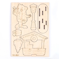 Заготовки для творчества. Роспись по дереву &laquo;Новый год! Медвежонок&raquo;