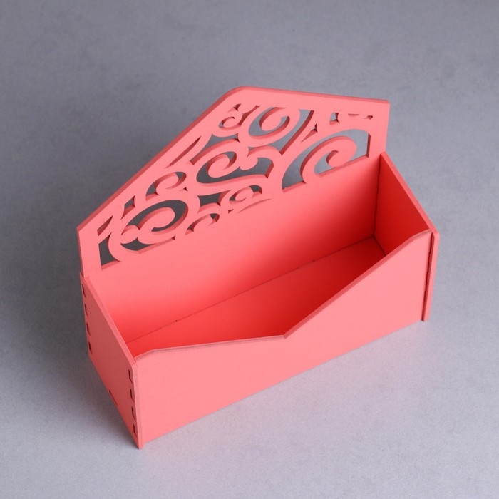 Кашпо деревянное 18&times;6&times;20 см Конверт Радель "Дуновение", розовый светлый Дарим Красиво