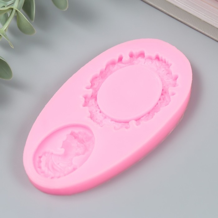 Молд силикон Молд силикон "Ажурная рама и кабашон с дамой" 2 предмета 0,9х9,2 см