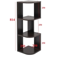 Полка угловая настольная и навесная Лео №4, 250х250х820, Венге