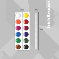 Акварель 12 цветов, ErichKrause, в мягком пластике, без кисти, экономичная упаковка, пакет с европодвесом Акварель 12 цветов, ErichKrause, в мягком пластике, без кисти, экономичная упаковка, пакет с европодвесом