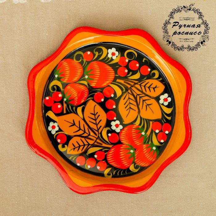 Тарелка &laquo;Малышка&raquo;, 14&times;14&times;0,5 см. хохлома