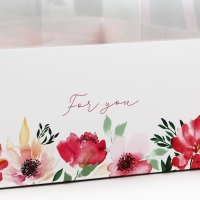 Коробка для цветов с формовым вкладышем и PVC крышкой &laquo;Цветы для тебя&raquo;, 23.5 х 23.5 х 15 с