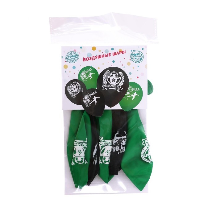 Воздушный шар латексный 12" &laquo;Футбол&raquo;, 5 шт.