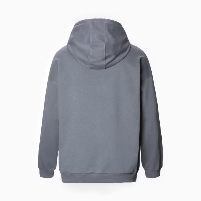 Толстовка мужская, начёс, цвет тёмно-серый, размер 56