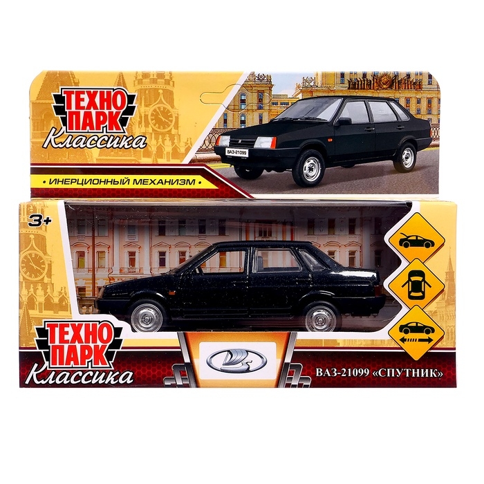 Машинка металлическая LADA-21099, ретро - модель «СПУТНИК», открываются двери, багажник, инерция, 12 см, чёрный Машинка металлическая LADA-21099, ретро - модель «СПУТНИК», открываются двери, багажник, инерция, 12 см, чёрный