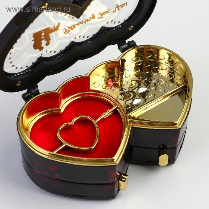 Шкатулка музыкальная Шкатулка музыкальная "2 сердца" 11,5х7 см