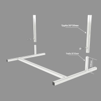 Стенд односторонний, 64,5&times;14&times;184,5 см, цвет белый