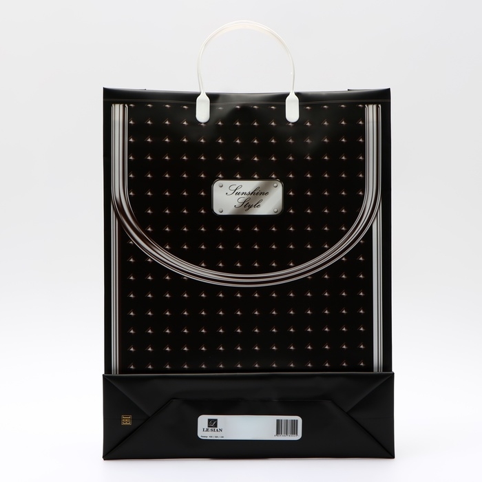 Пакет Пакет "Серебро на черном", мягкий пластик, 42 x 32 см