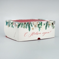 Коробка для капкейков складная с двусторонним нанесением «С Новым годом», 25 х 17 х 10 см, Новый год Коробка для капкейков складная с двусторонним нанесением «С Новым годом», 25 х 17 х 10 см, Новый год