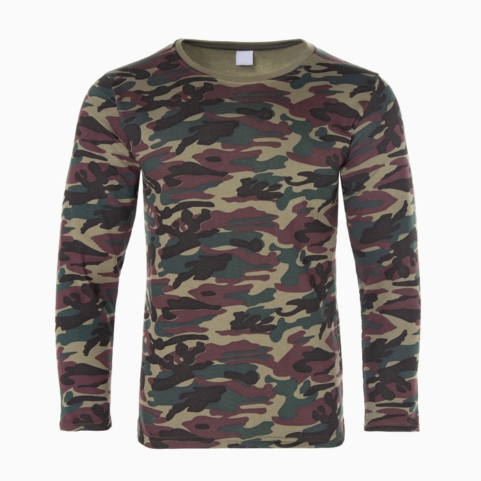 Лонгслив мужской, цвет зелёный камуфляж/пятна МИКС, размер 52 Лонгслив мужской, цвет зелёный камуфляж/пятна МИКС, размер 52