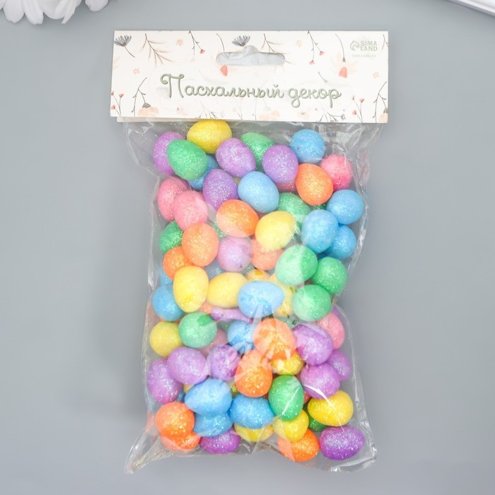 Декор пасхальный Декор пасхальный "Яйцо - блеск" набор 100 шт разноцветные 1,8х1,5х1,5 см