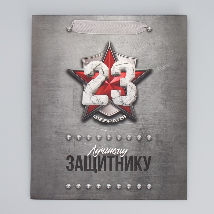 Пакет подарочный ламинированный вертикальный, упаковка, &laquo;Защитнику&raquo;, ML 23 х 27 х 11.5 см